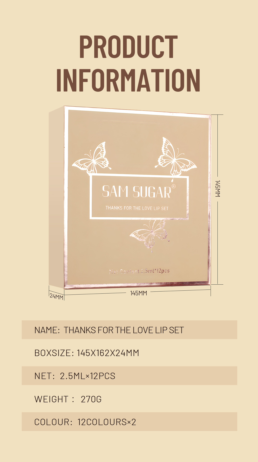 SAM Sugar 12-color Book Lip Gloss Set Matte Matte non-stick Cup Lip Gloss Lipstick Cross-border Makeup wholesale pic 14