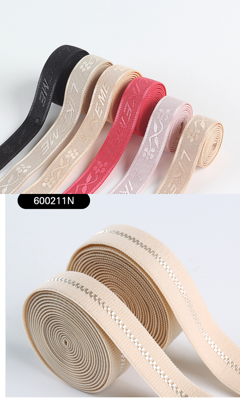 Wholesale jacquard anti-slip underwear straps, high-elastic adjustable bra straps, woven straps, fabric shoulder straps, bra straps, floral patterns available upon order of floral edges pic 11