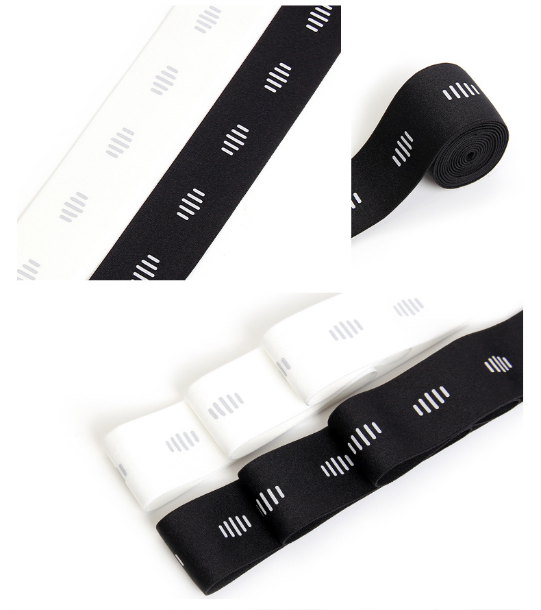 个性化定制反光logo松紧织带DIY户外产品辅料高亮反光厂家批发详情3