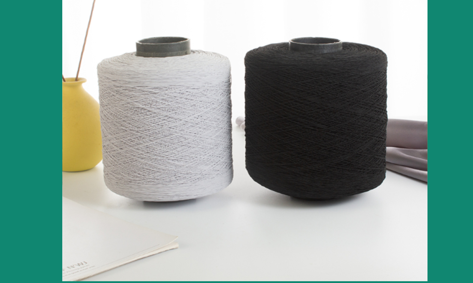 Wholesale of black and white Thai latex filament-coated polyester nylon double bag covered yarn round elastic elastic band thread pic 10