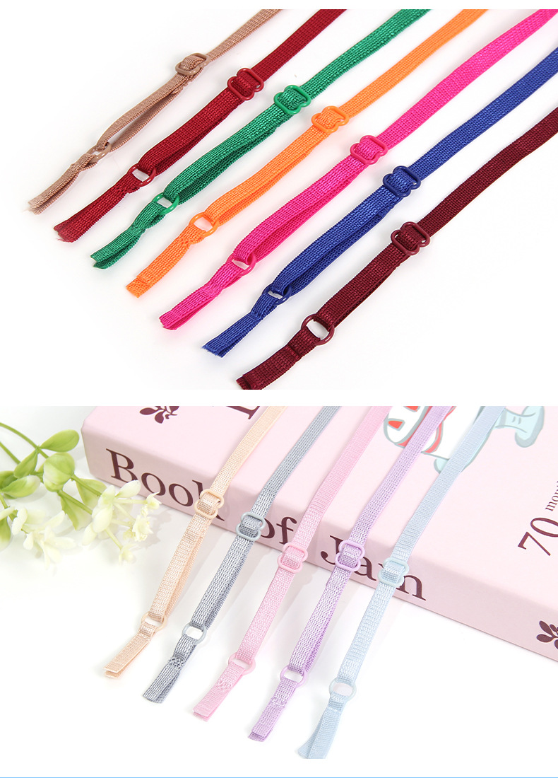 High-quality ready-made colored shoulder strap underwear, clothing accessories, adjustable elastic bands, baby clothes, beautiful back bras in stock pic 6