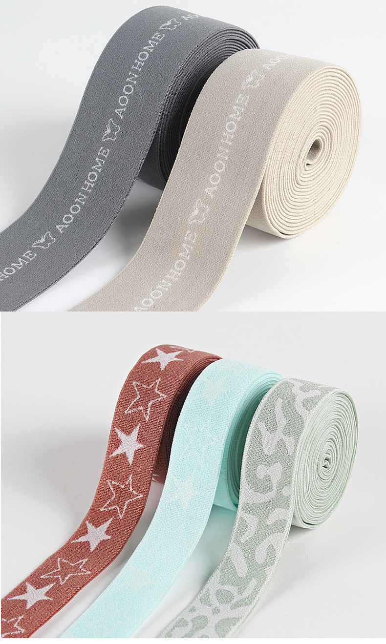 Fabricante jacquard de alta elasticidad banda elástica poliamida letras banda elástica bragas banda elástica de goma de goma diadema de color correas multicombinadas pic 11