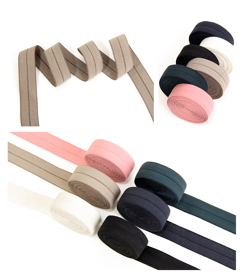 Estribo de espiga banda elástica engrosada poliamida acanalada de alta elasticidad dobla al medio chaquetas puños accesorios correas de alta elasticidad pic 3