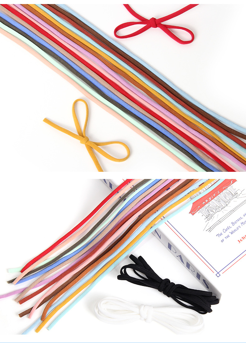 Black and white stock semi-round oil core straps, elastic bands, beautiful back straps, headwear, drawstrings, lazy shoelaces, sun protection masks, webbing pic 6