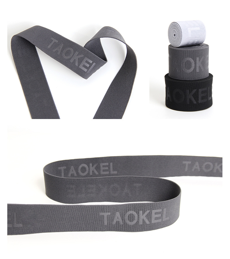 Factory-customized LOGO embossed elastic band, DIY printed letter plain texture band, waist and head wholesale for kids pic 3