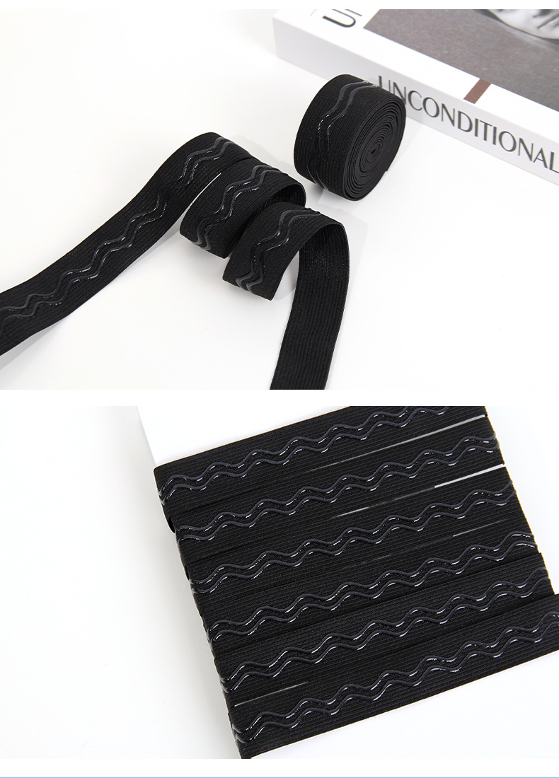 Multi-row curved rubber-coated elastic bands, wavy silicone four-sided anti-slip high-elastic nylon wigs, headwear, sweat belts and baby clothes pic 6
