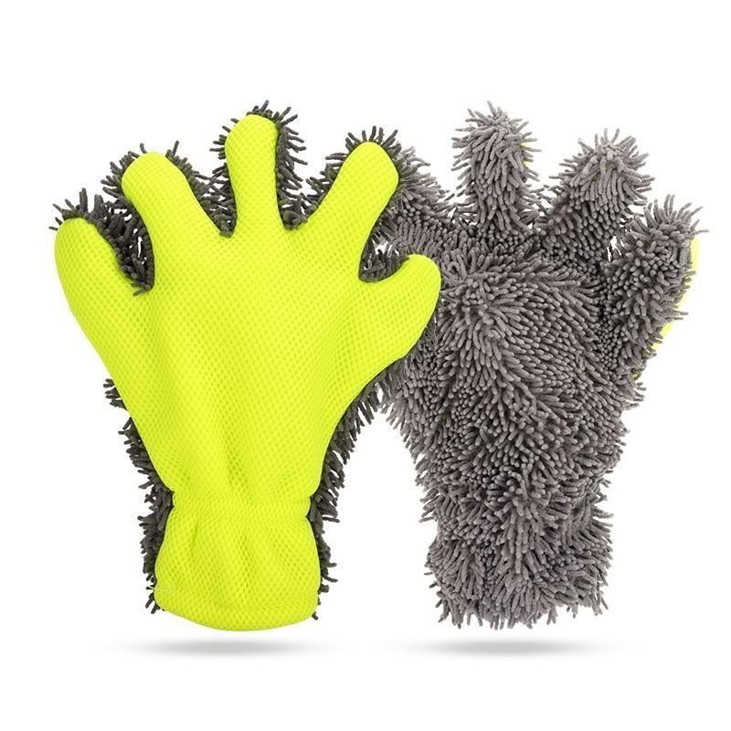 Chenier five-finger car wash gloves, sponge wheel hub cleaning, thickened plush car wash cloth, car beauty wipe pic 3