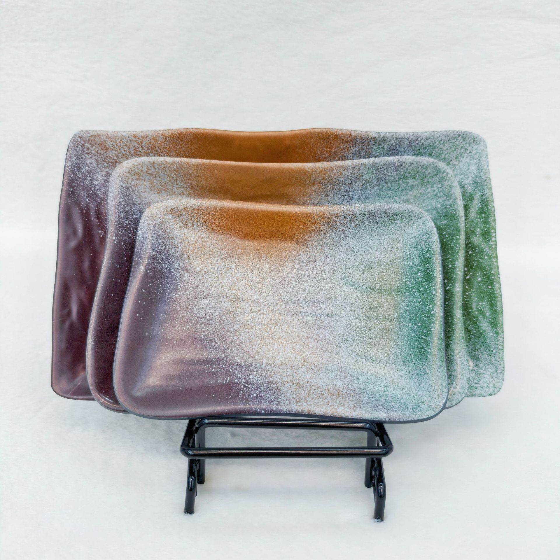 抽象艺术圆形彩绘盘水晶树香薰详情19