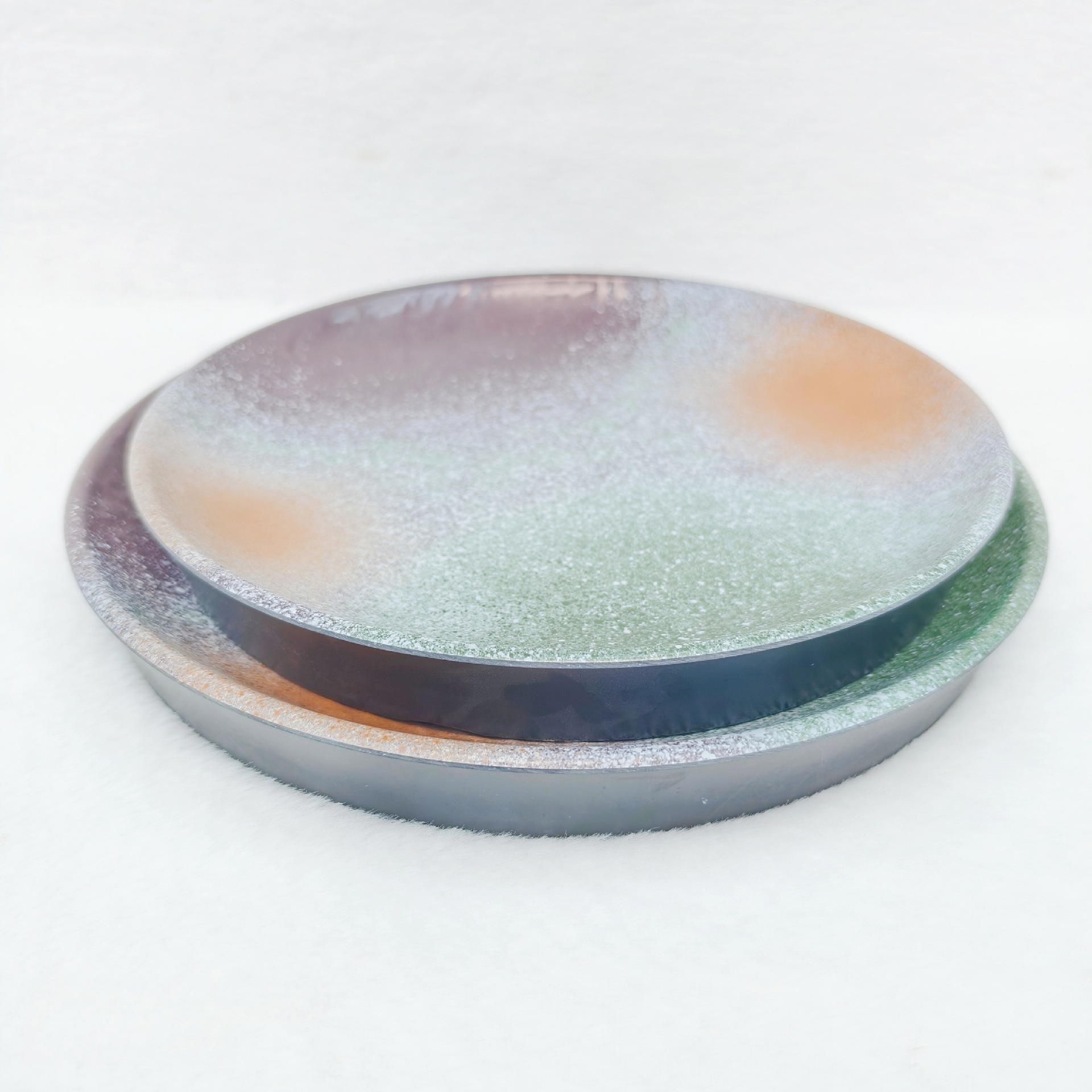 抽象艺术圆形彩绘盘水晶树香薰详情4