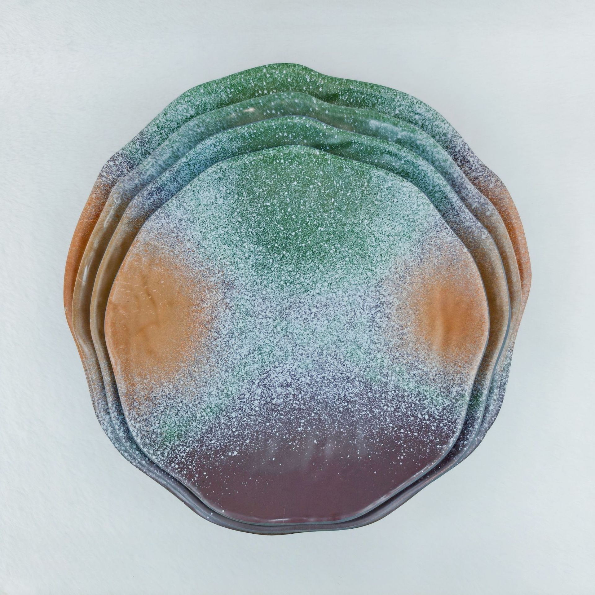 抽象艺术圆形彩绘盘水晶树香薰详情2