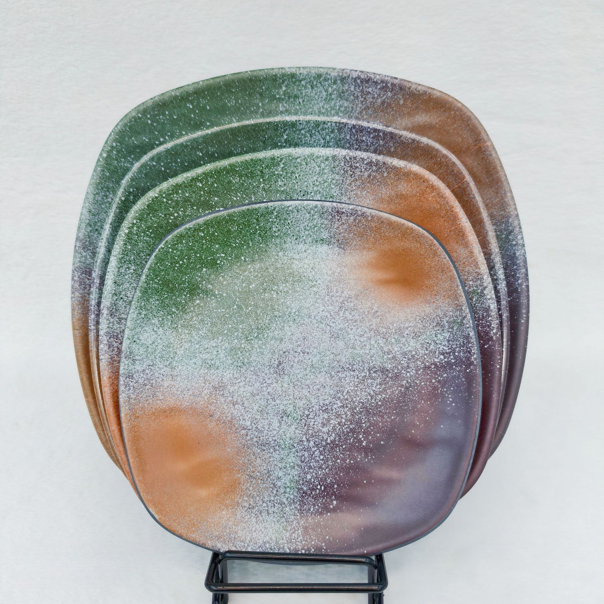 宋锦浮雕描金靠山图壁画卧室装饰画五区圆形渐变色盘详情11