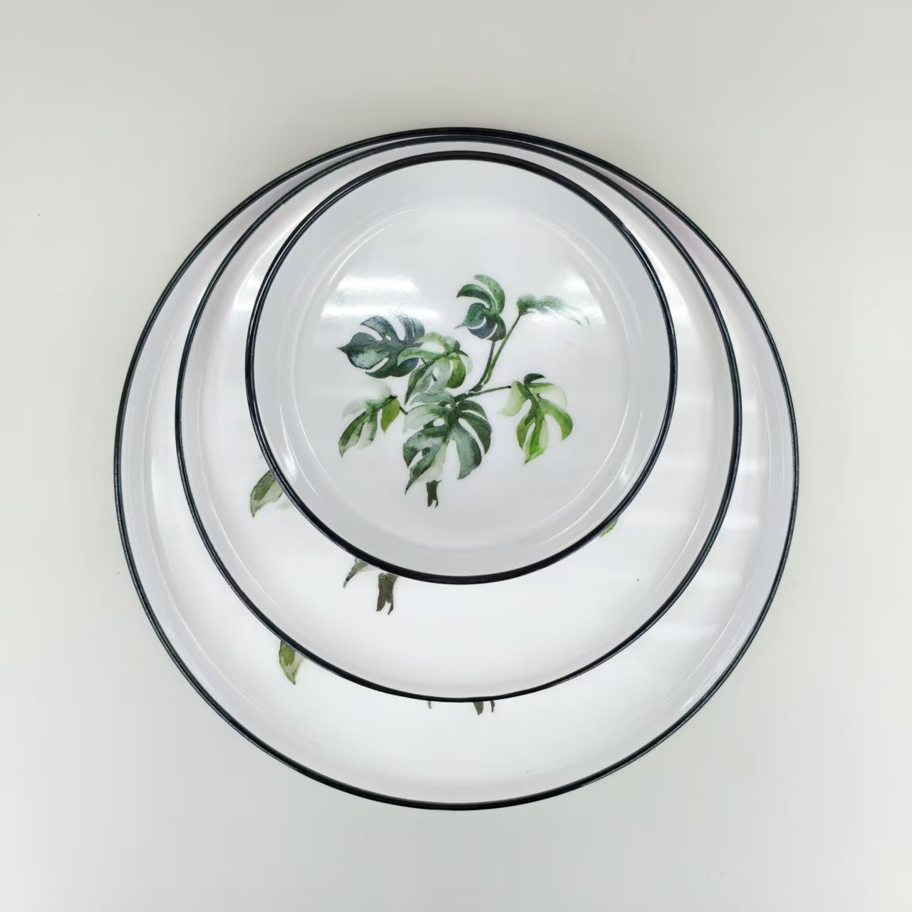 跨境厂家食品级密胺餐具亚马逊清仓现货防摔碗盘套装批发LOGO制作详情6