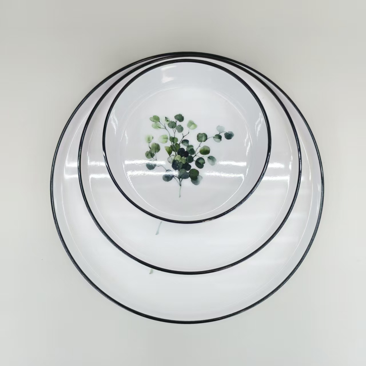 跨境厂家食品级密胺餐具亚马逊清仓现货防摔碗盘套装批发LOGO制作详情14
