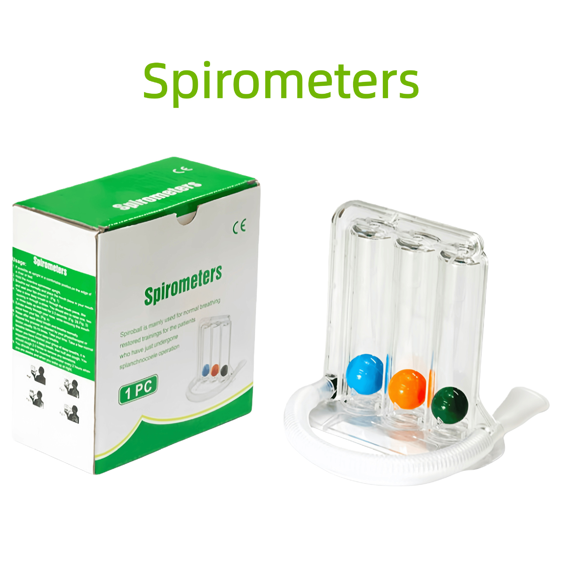 spirometers, a 3-ball adult lung capacity rehabilitation device, can be used for both blowing and suction pic 1