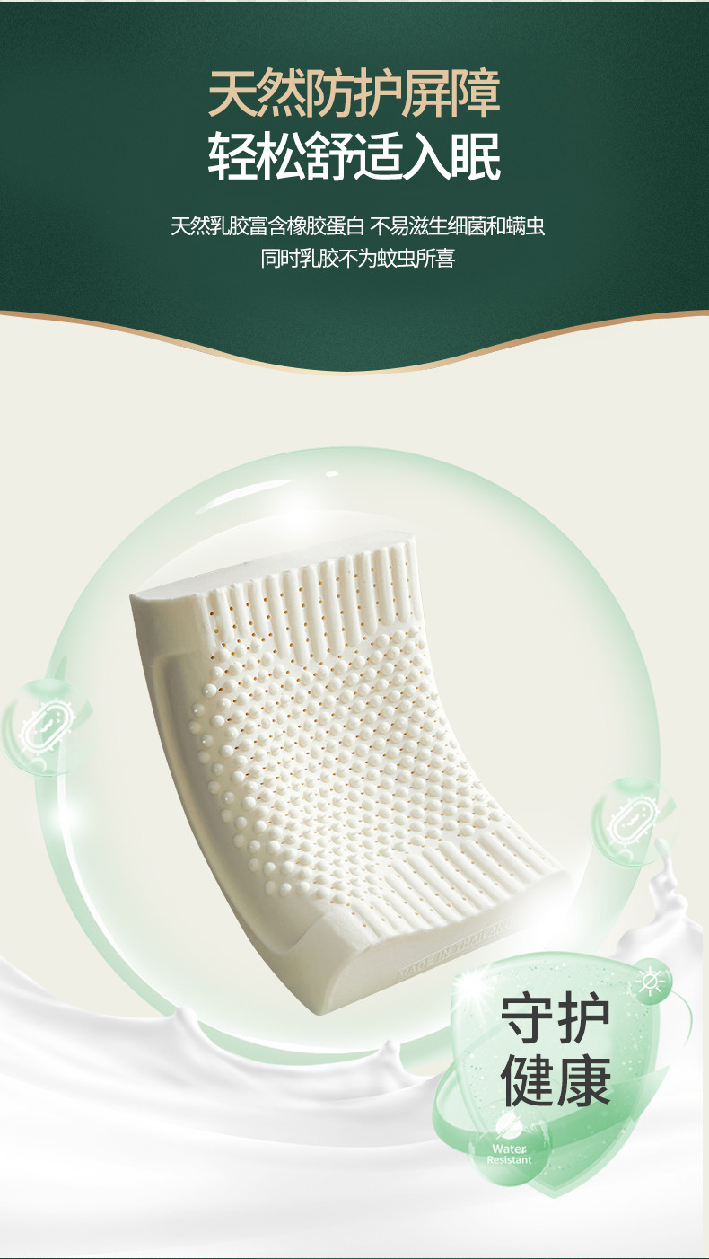 Natural latex pillow, adult neck support pillow, high and low particle massage pillow core gift pic 5
