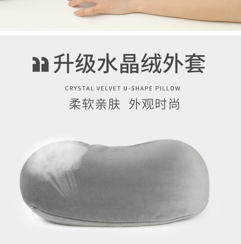 Memory foam U-shaped pillow, slow rebound nap neck pillow, portable travel airplane neck pillow for export pic 9