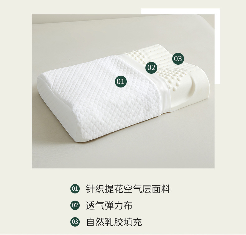 Natural latex pillow, adult neck support pillow, high and low particle massage pillow core gift pic 11