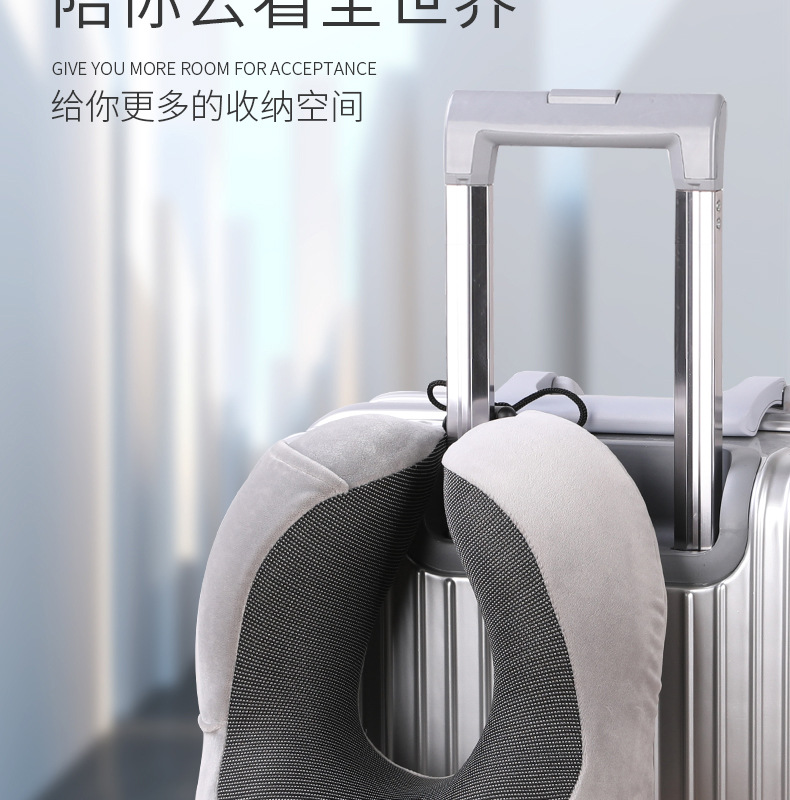 Memory foam U-shaped pillow, slow rebound nap neck pillow, portable travel airplane neck pillow for export pic 14