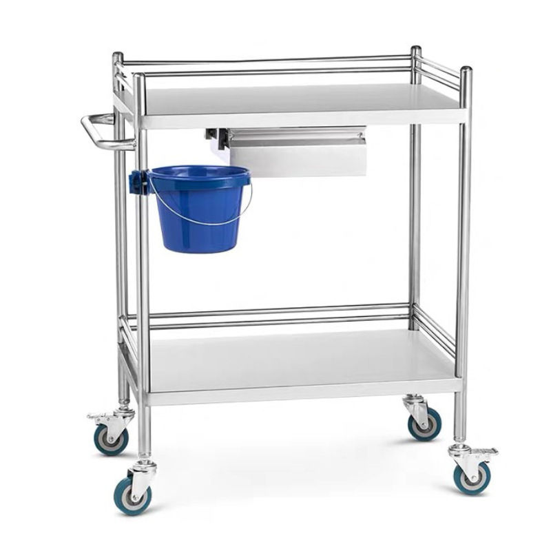 Hospital trolley, stainless steel trolley, three-layer instrument trolley, surgical trolley, nursing trolley, dressing change trolley, instrument trolley, nursing trolley pic 3