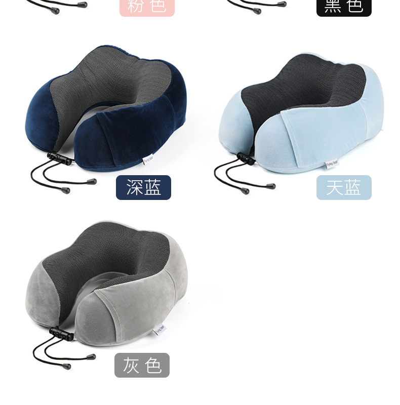 Memory foam U-shaped pillow, slow rebound nap neck pillow, portable travel airplane neck pillow for export pic 17
