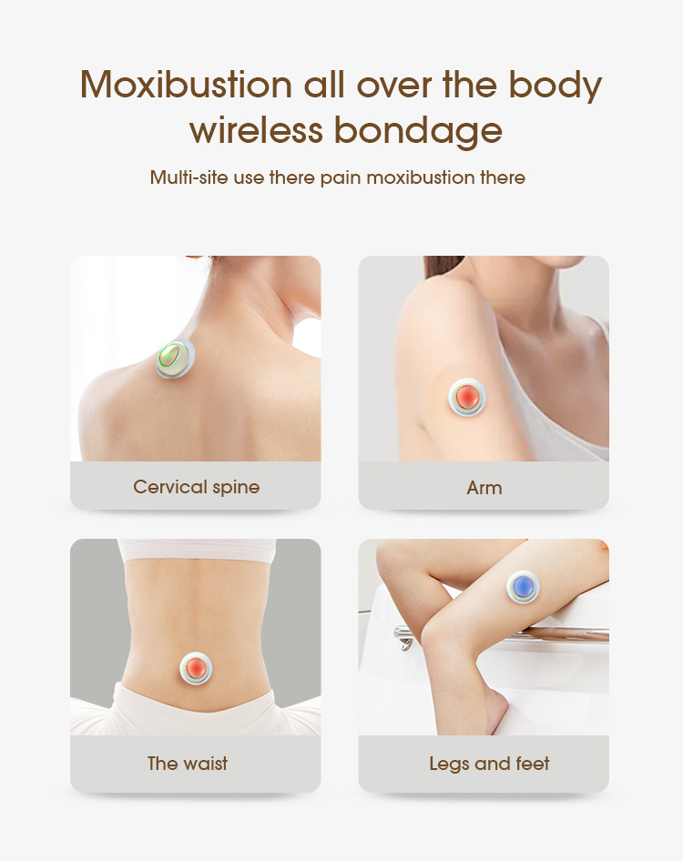 Smokeless moxibustion box Graphene home uterine cold three-compartment intelligent portable electronic mugwort fumigation instrument pic 4