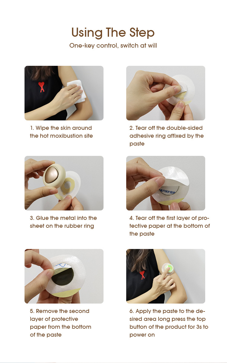 Smokeless moxibustion box Graphene home uterine cold three-compartment intelligent portable electronic mugwort fumigation instrument pic 6