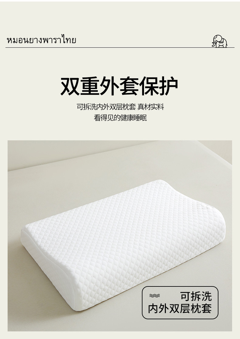 Natural latex pillow, adult neck support pillow, high and low particle massage pillow core gift pic 10