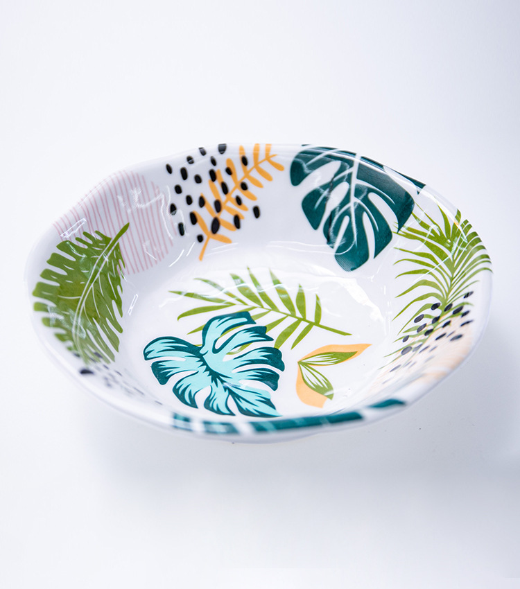 跨境外贸家用托盘水杯托盘加厚密胺圆形欧式茶盘水果塑料盘详情5