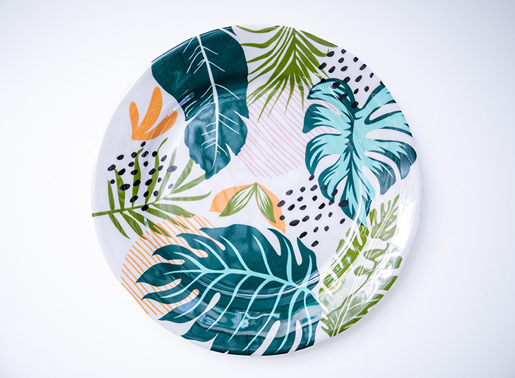 跨境外贸家用托盘水杯托盘加厚密胺圆形欧式茶盘水果塑料盘详情8