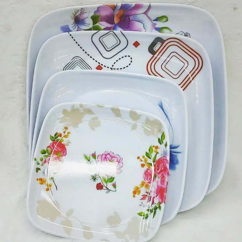 Wholesale of cross-border melamine plates, thickened shallow plates with printing, rice plates, buffet plates, commercial Western plates, and side plates for hot pot restaurants pic 4