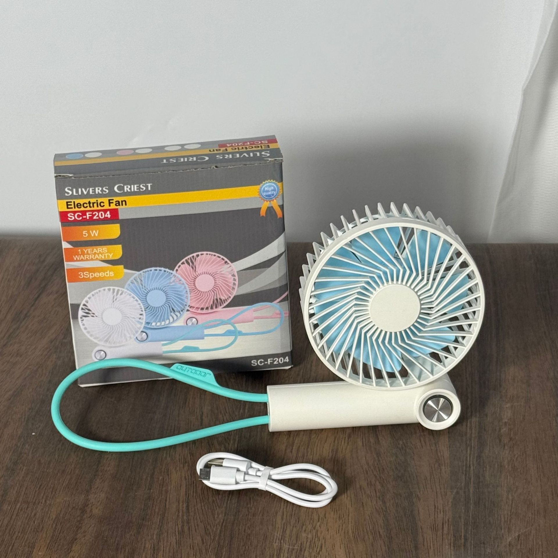 Fan 跨境外贸新款折叠小风扇 usb充电桌面挂脖迷你手持风扇详情2