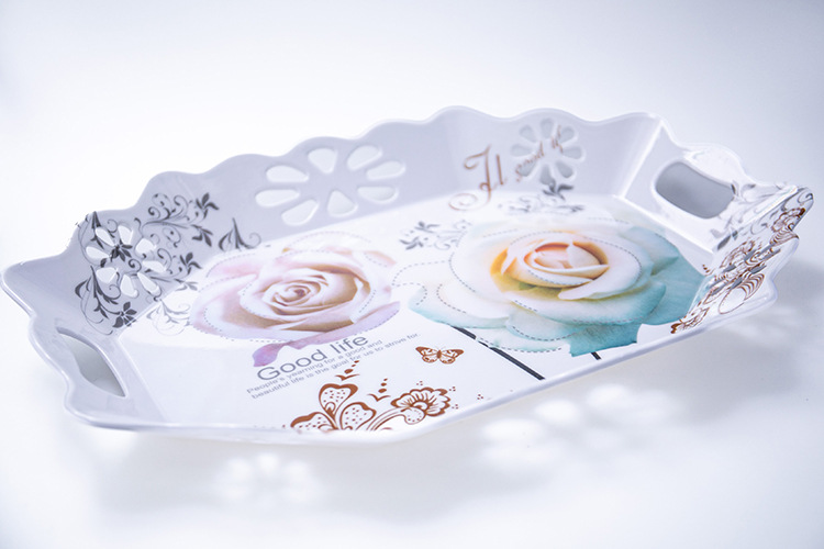 Cross-border tableware wholesale, melamine plates, hotel restaurant buffets, hollowed-out fruit plates, creative plating, hot pot restaurant side plates pic 5