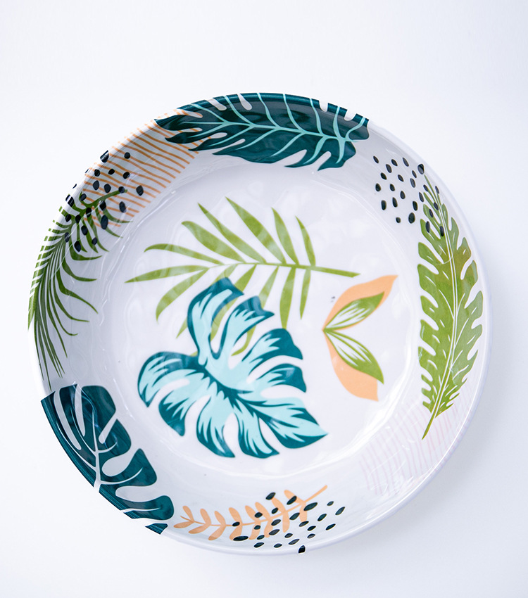 跨境外贸家用托盘水杯托盘加厚密胺圆形欧式茶盘水果塑料盘详情6