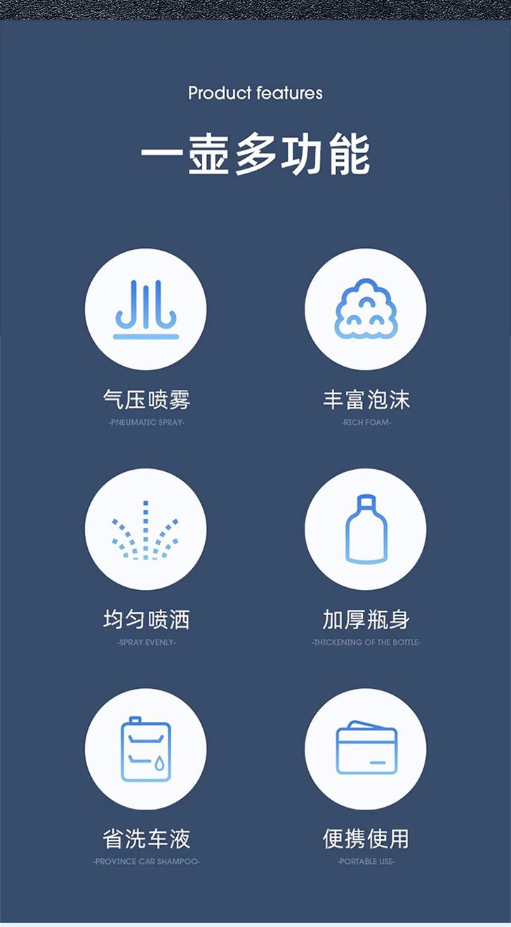 Factory direct sales of car wash foam sprayers, spray bottles, garden spray bottles, manual car wash liquid foaming machines, high-pressure spray bottles, car wash foam bottles pic 4