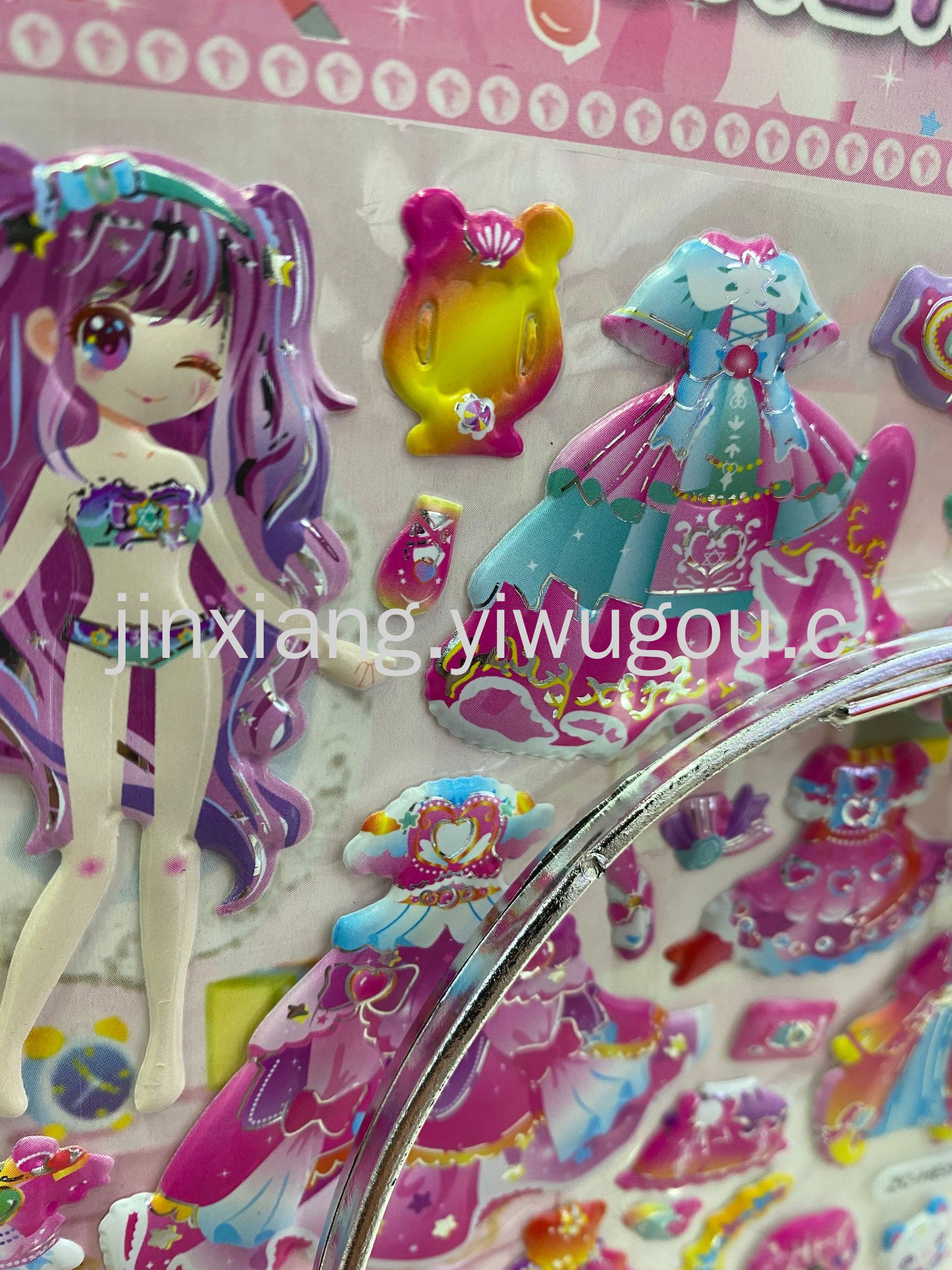 Cartoon princess costume change 3D reward bubble stickers, magic wand crown, DIY notebook photo album stickers pic 5