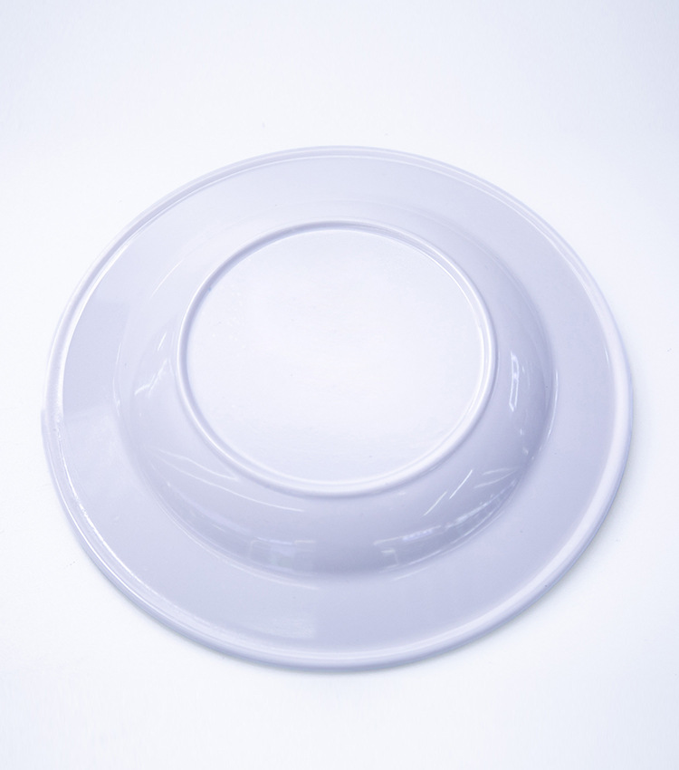 Cross-border melamine tableware, round plates, imitation porcelain, creative hotel restaurant flat plates, cold dish plates, grilled meat, Western cuisine, steak plates, commercial use pic 4