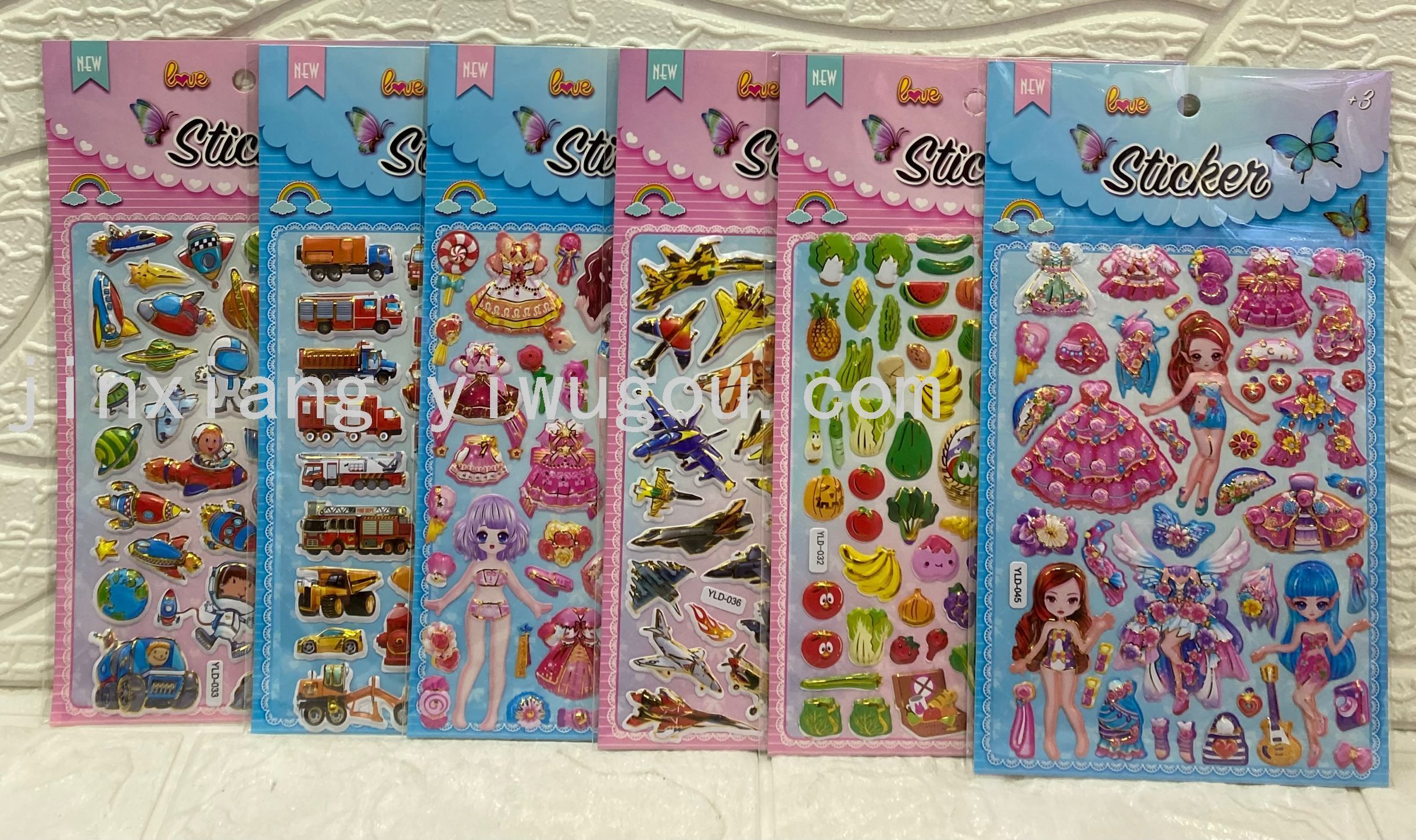 Colorful gilded cartoon princess dress-up 3D reward bubble stickers DIY notebook photo album stickers pic 4