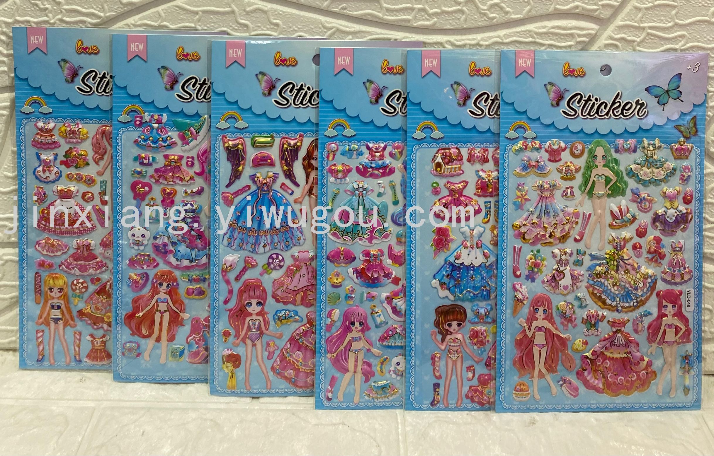 Colorful gilded cartoon princess dress-up 3D reward bubble stickers DIY notebook photo album stickers pic 8