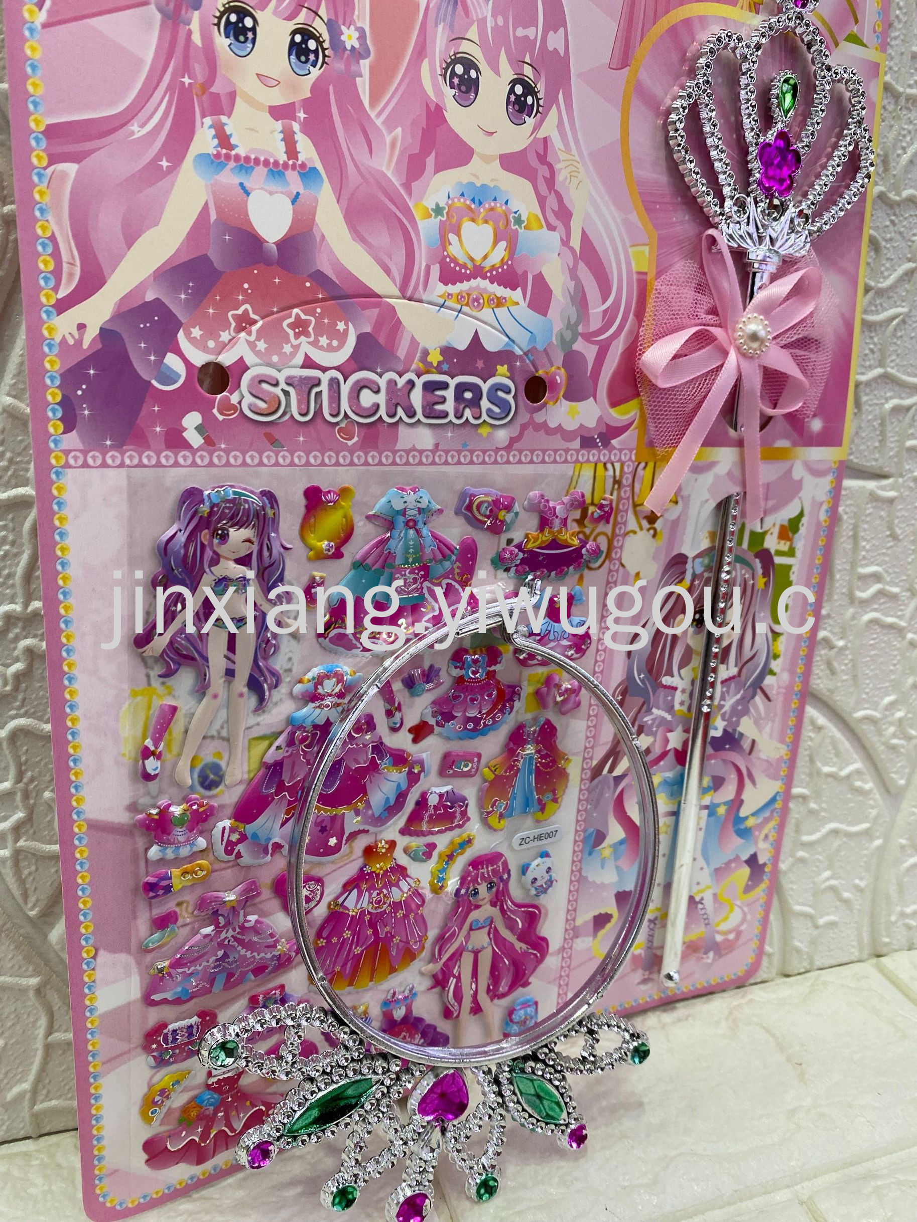 Cartoon princess costume change 3D reward bubble stickers, magic wand crown, DIY notebook photo album stickers pic 7