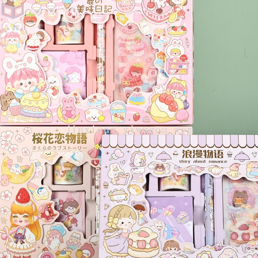 Exquisite planner gift box, planner tape, stickers, sticky notes, sticky pens, hand-made quiet book materials, planner set pic 4
