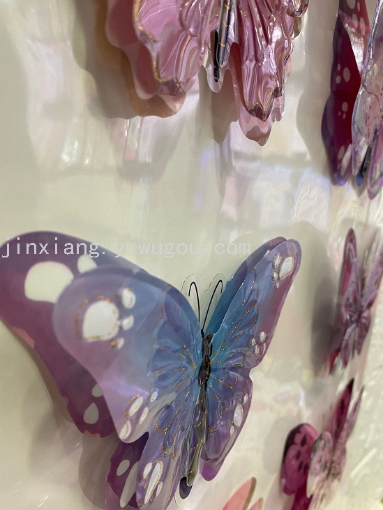 Hydraulic concave-convex surface eight butterfly wall paintings for living room and bedroom walls, three-dimensional handcrafted wall stickers for home decoration pic 2
