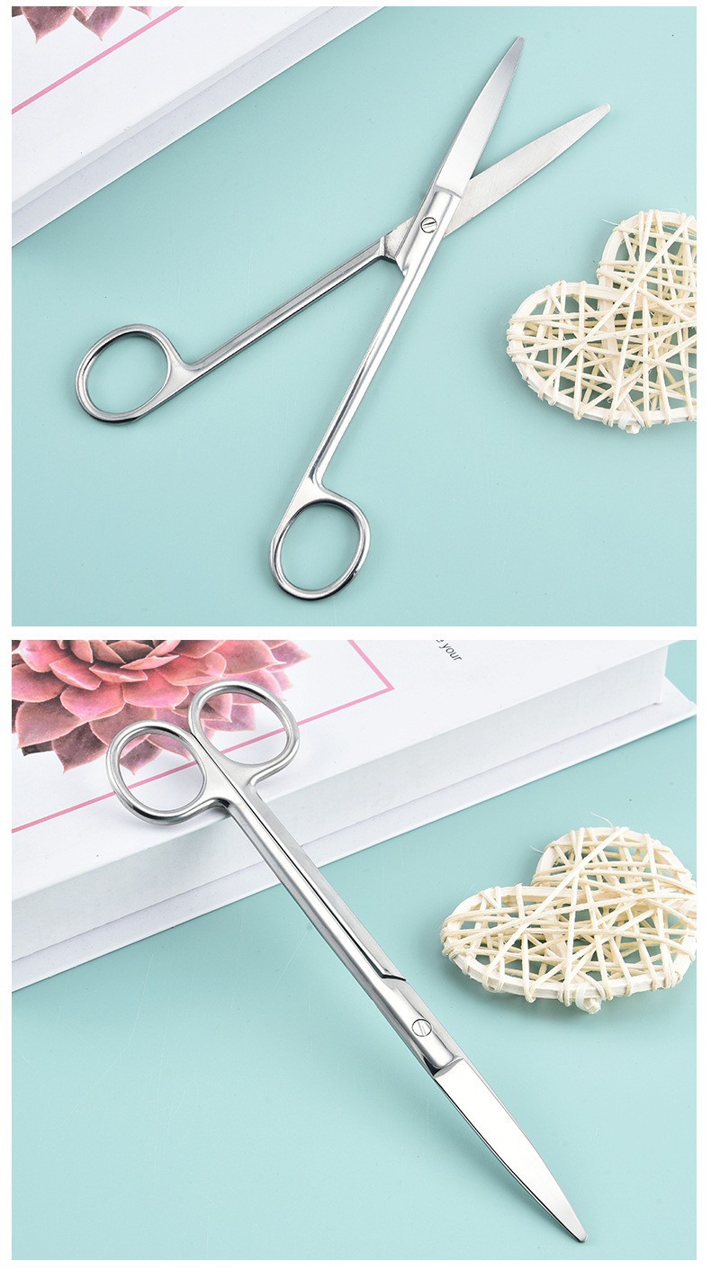 Stainless steel surgical scissors, thread removal scissors, round-tipped scissors, pointed gauze scissors, cross-shaped embroidery scissors pic 11