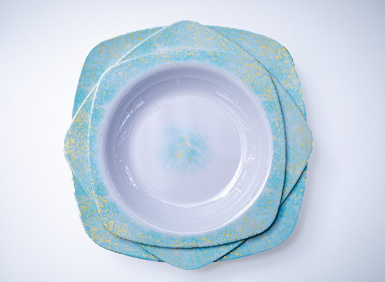 跨境密胺餐盘新款塑料盘仿瓷酒店盘子菜盘面包盘蛋糕点心餐盘订制详情2