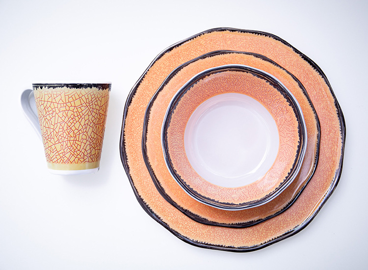 A5 Melamine Plate, restaurant barbecue plate, Western steak plate, gold-rimmed square plate, cold dish pasta plate, OEM pic 2