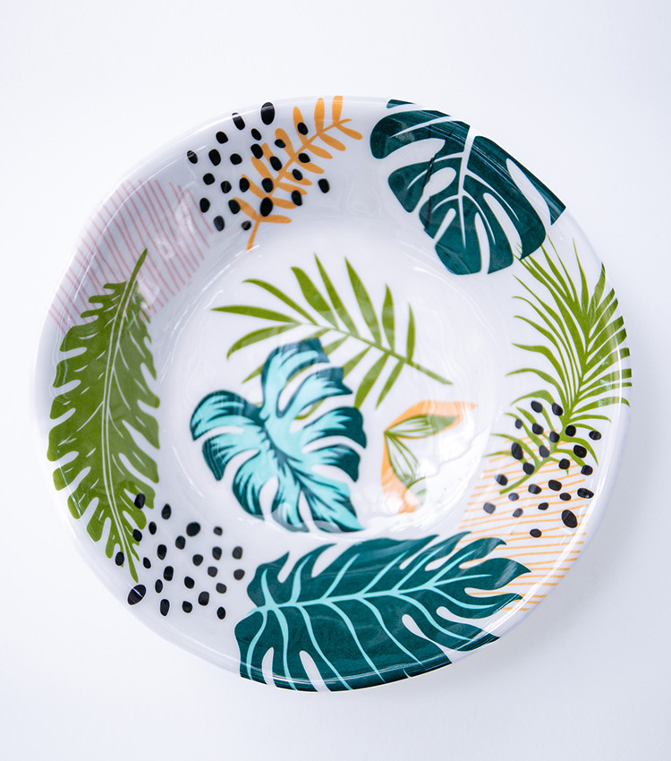 Factory wholesale melamine tableware, bone plates, self-service fast food discs, anti-drop round plates, imitation porcelain stir-frying plates pic 4