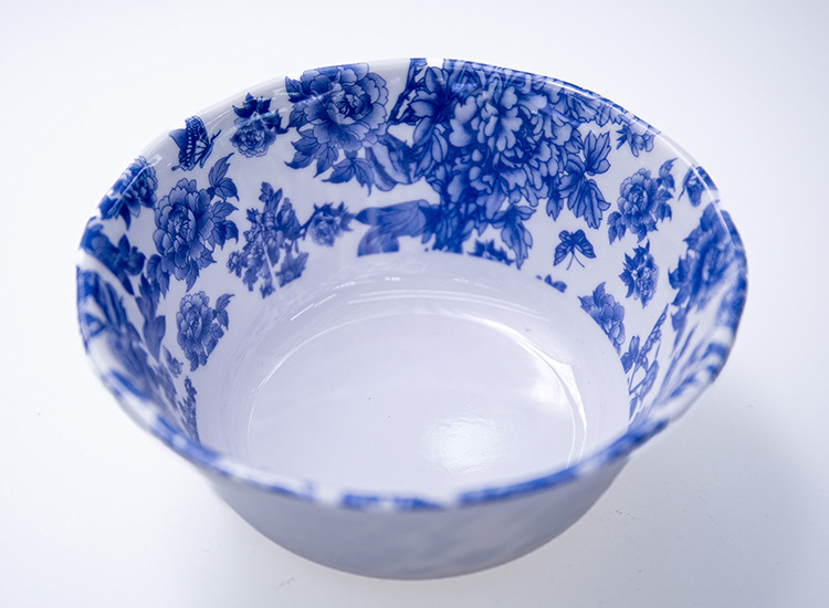A3 melamine pure white blue and white pointed bottom bowl, imitation porcelain rice bowl, soup noodle bowl, noodle bowl, bucket bowl, a powerful manufacturer selling tableware pic 4