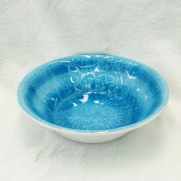 新款30%melamine bowl外贸出口非洲南美8 9寸内花型纹印花密胺碗详情6