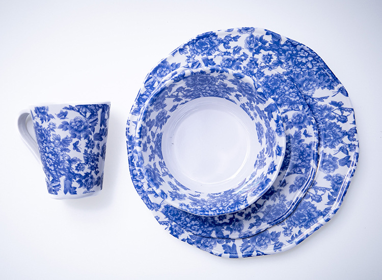 A3 melamine pure white blue and white pointed bottom bowl, imitation porcelain rice bowl, soup noodle bowl, noodle bowl, bucket bowl, a powerful manufacturer selling tableware pic 2