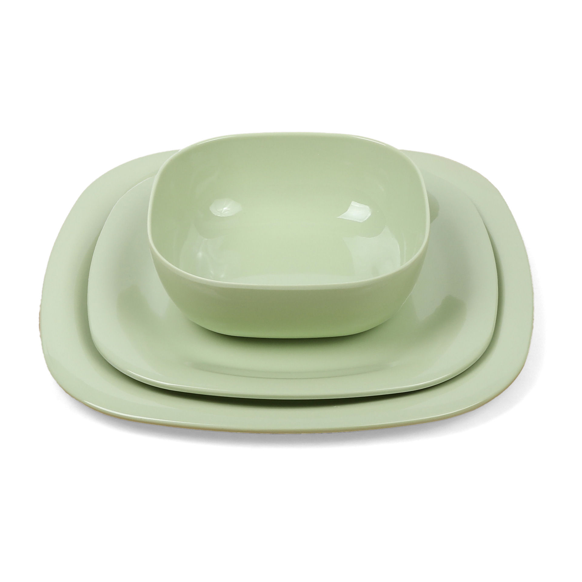 Melamine bone-spitting square plate 8 pieces kitchenware square plate Household plate Fruit Plate Plastic Snack Dried fruit Snack plate pic 2