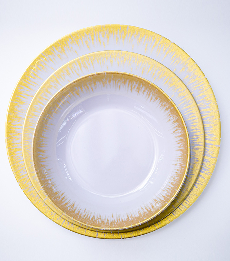Cross-border melamine tableware, imitation porcelain bowls, fruit plates, plates, trays, covered bowls, melamine, stock available for customization pic 2